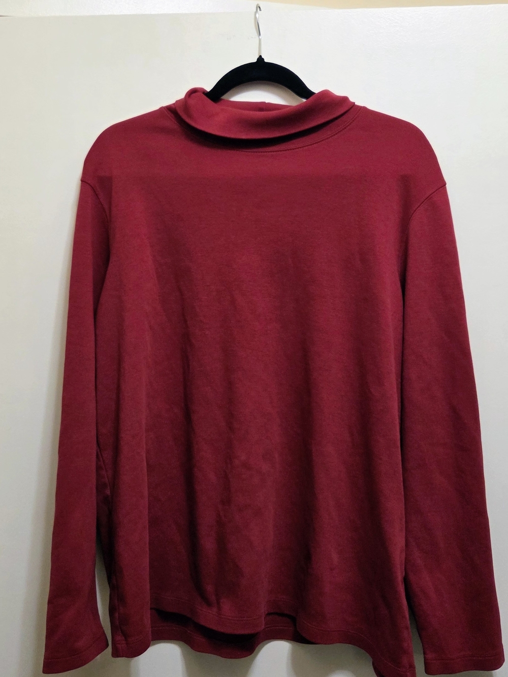 Lands' End Dark Red Turtleneck Long Sleeve Top 1X